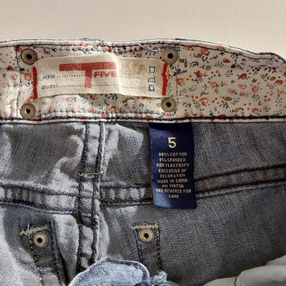 T Five Denim Jeans Low Rise Flared Leg Size 5 - Picture 5 of 6